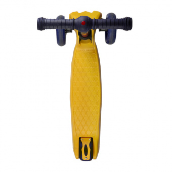 Самокат 3-х колесный Складной Maxiscoo "Junior Delux" (2020), со Светящимися Колесами, Желтый