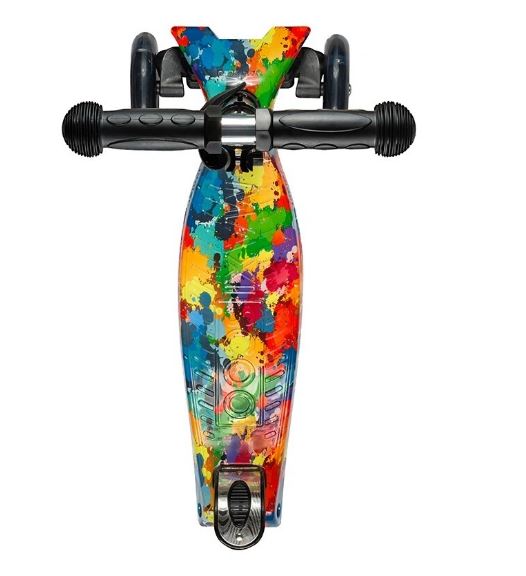 Самокат 3-х колесный Maxiscoo "с" (2021), со Светящимися Колесами, Радуга