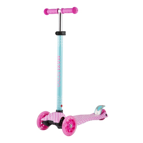 Самокат 3-х колесный Maxiscoo "Junior" (2021), со Светящимися Колесами, Точки