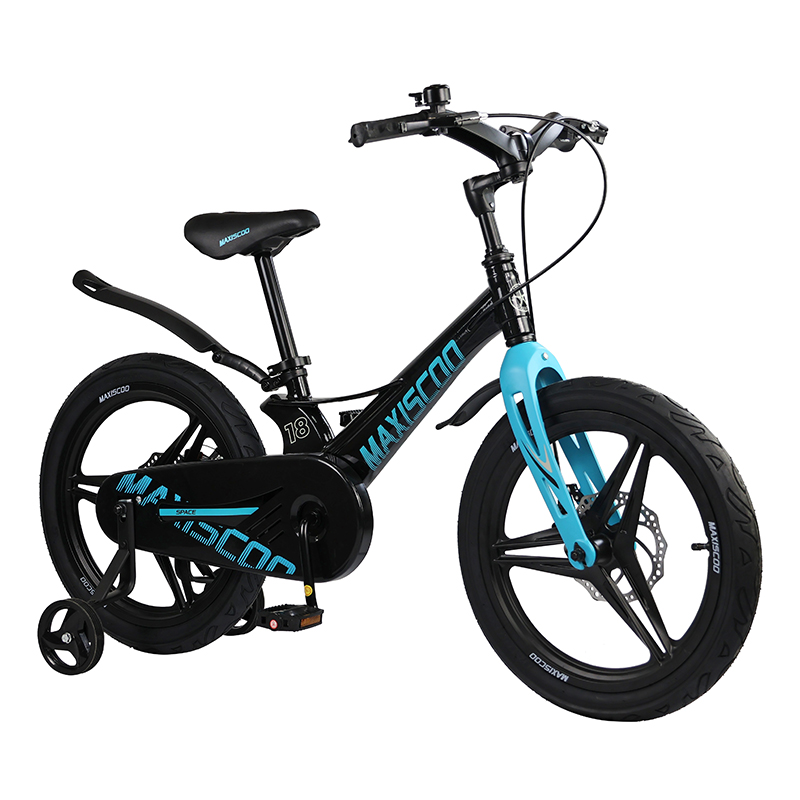 Детский Велосипед MAXISCOO  "Space" Deluxe 18", Черный Аметист, С Дисковыми Тормозами (2023)