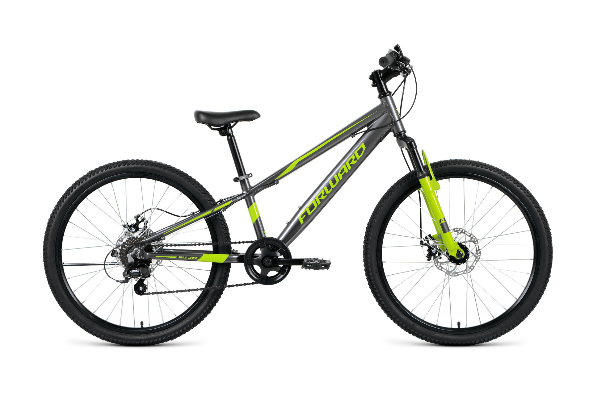 Велосипед FORWARD RISE 24 2.0 disc серый / зеленый