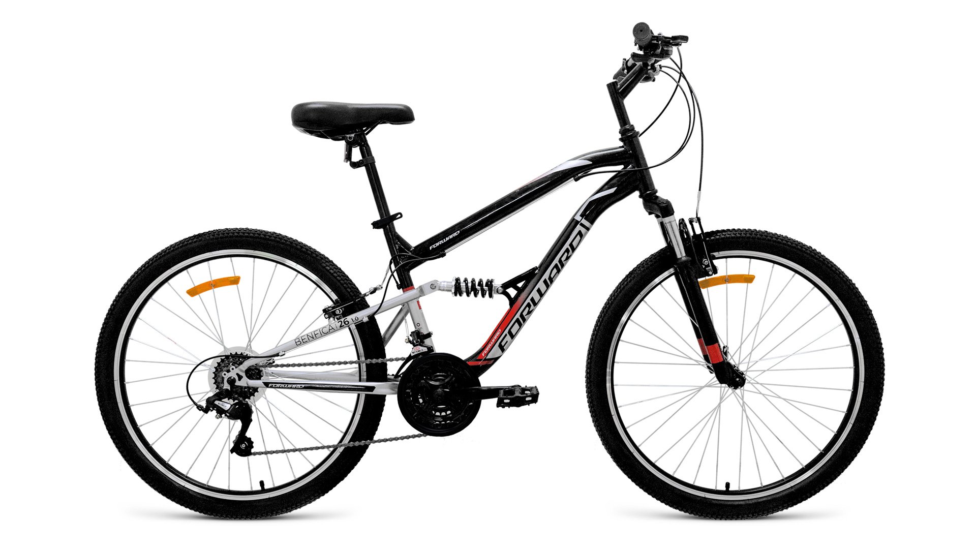 Велосипед FORWARD BENFICA 26 1.0 серый мат. 16"