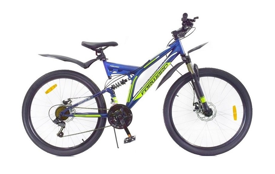 Велосипед FORWARD RAPTOR 26 2.0 disc синий мат. 18"