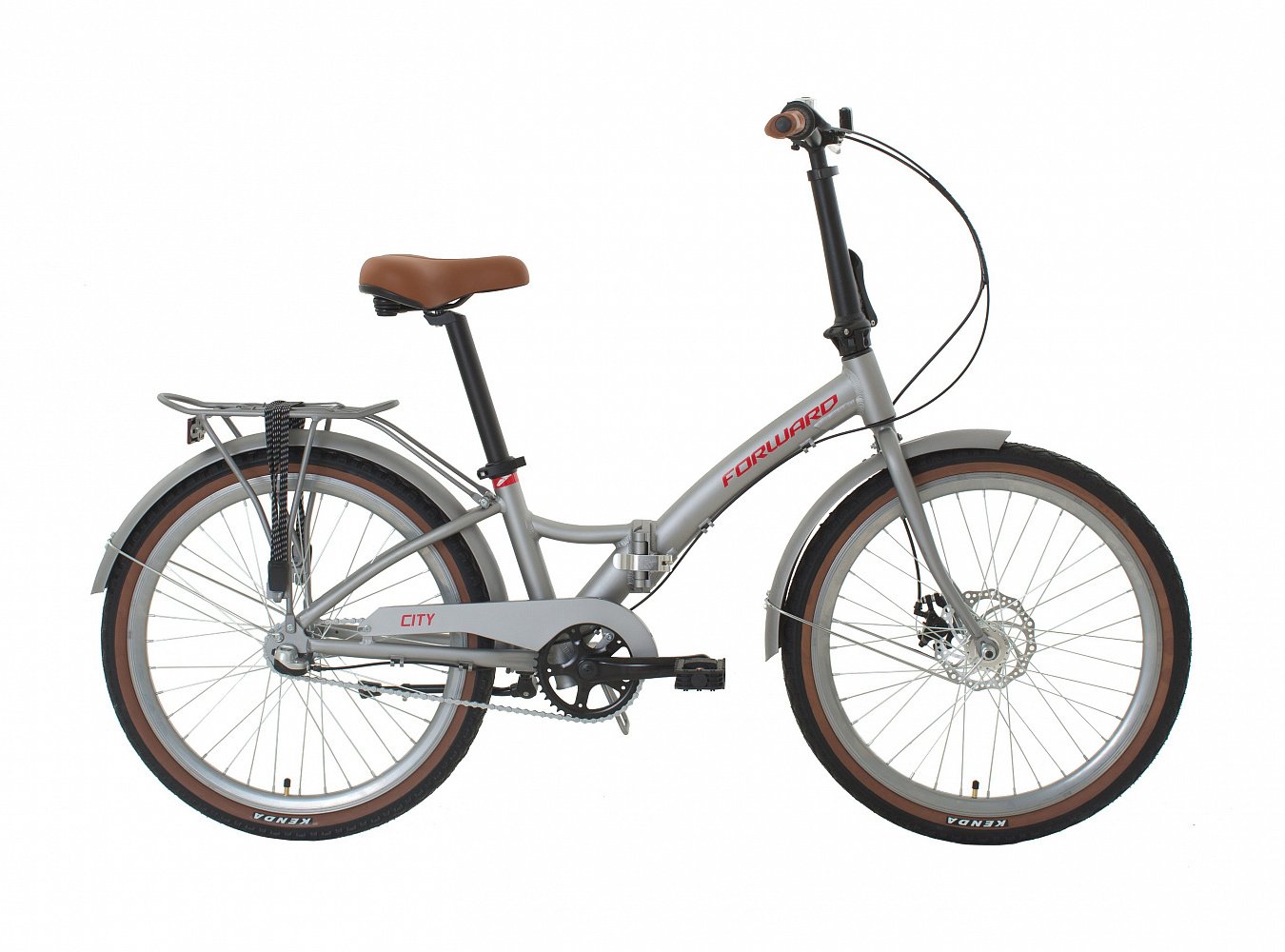 Велосипед FORWARD City 24 3.1 disc серый мат. 14"