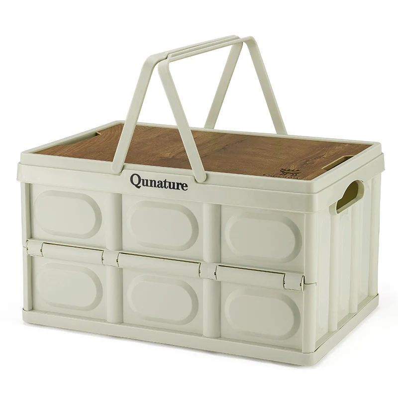 Контейнер Qunature для кемпинга, складной, 54.2x36x29.5(7) см, объем 55 л; бежевый