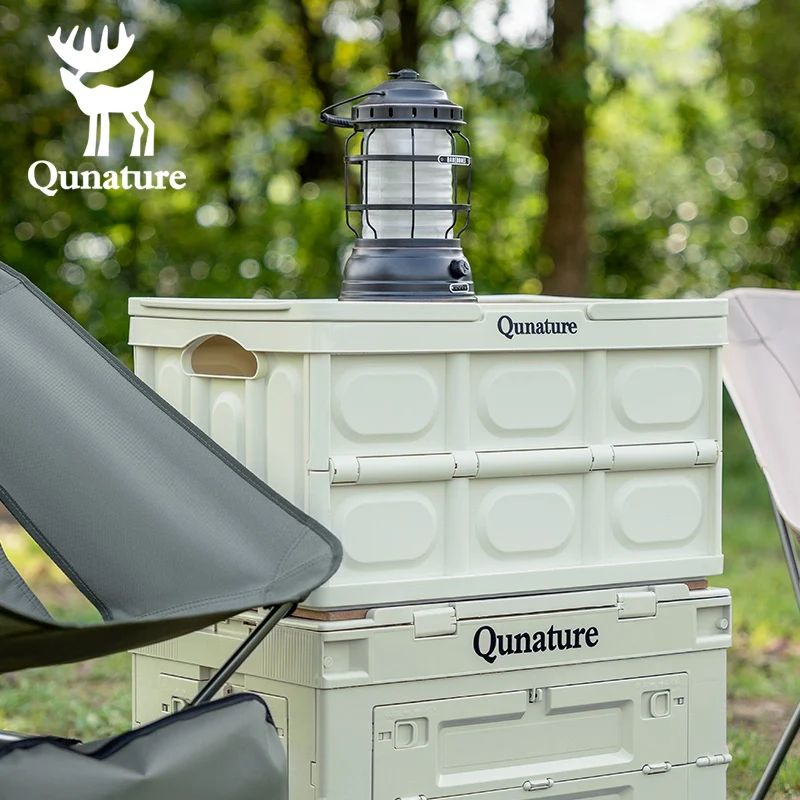 Контейнер Qunature для кемпинга, складной, 54.2x36x29.5(7) см, объем 55 л; бежевый