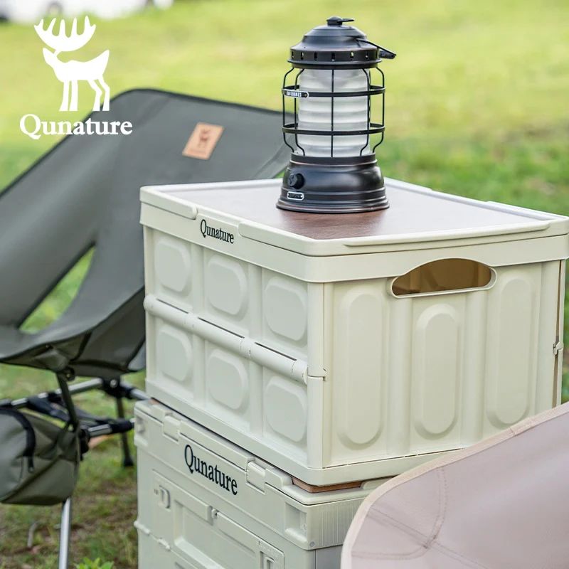 Контейнер Qunature для кемпинга, складной, 54.2x36x29.5(7) см, объем 55 л; бежевый