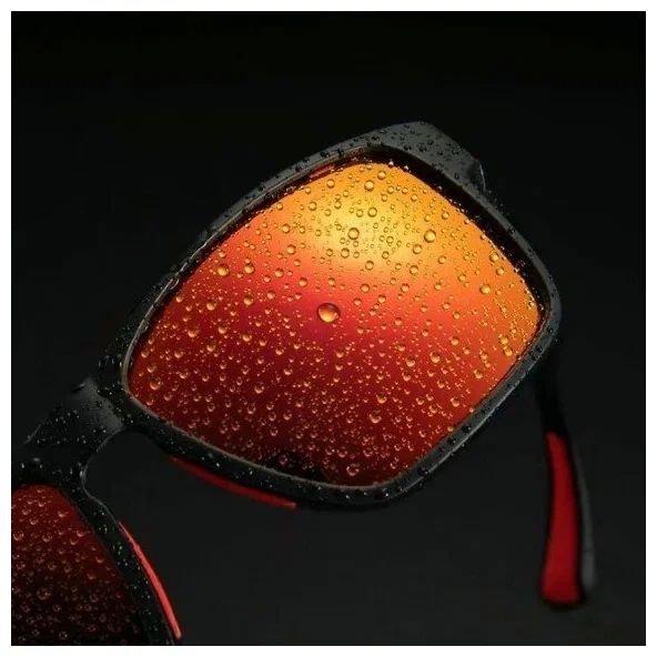 Очки солнцезащитные ROCKBROS 10075. Цвет оправы матово черный. Линзы красные