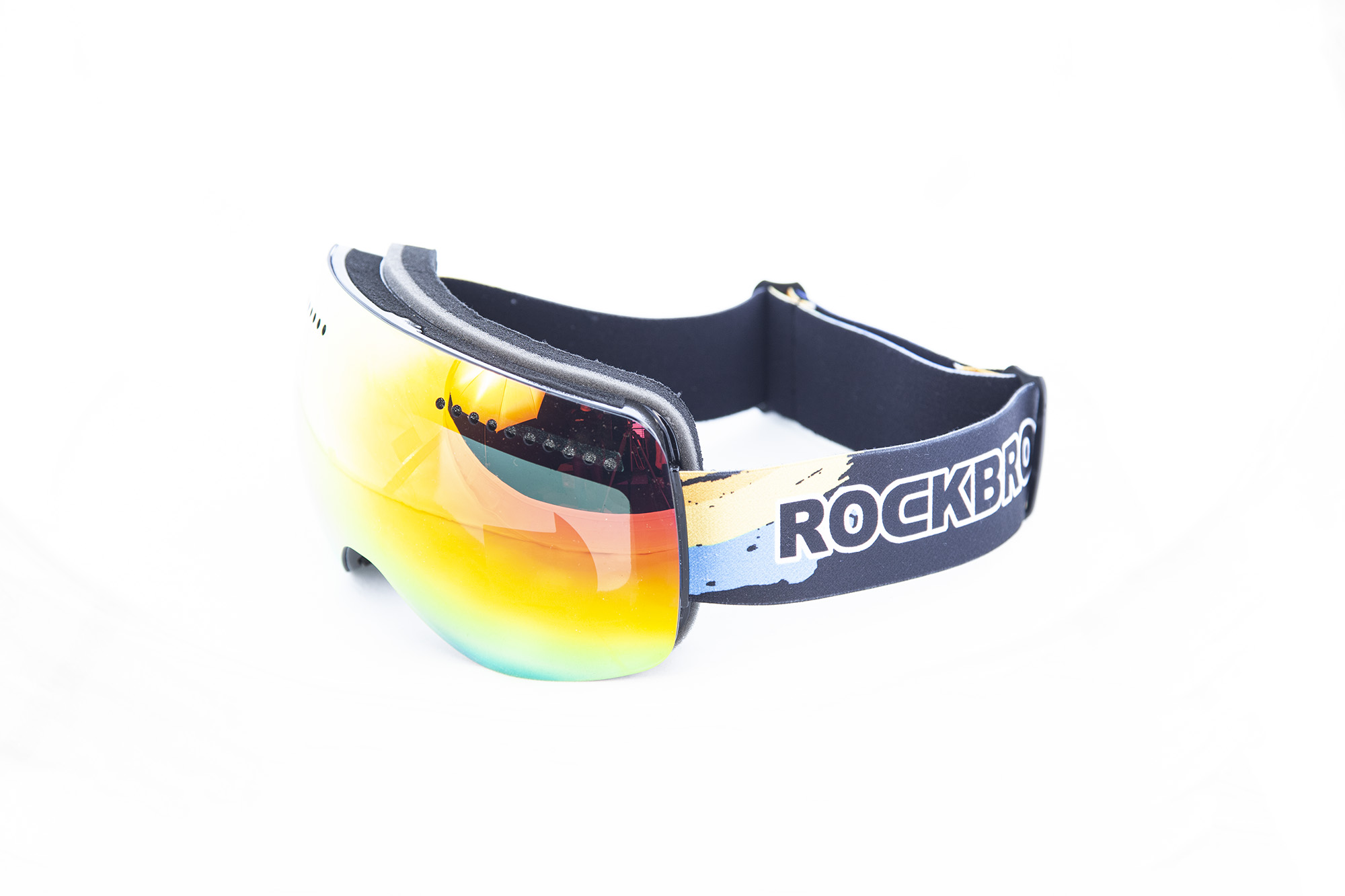 Маска горнолыжная ROCKBROS 10085. Цвет оправы - черный. Сферическая двухслойная противотуманная