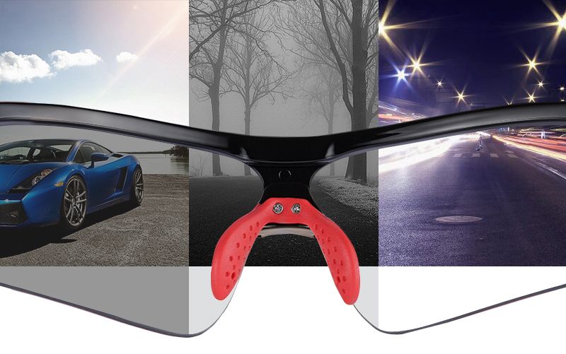 Очки велосипедные ROCKBROS 10110. Цвет оправы - хамелеон. Всепогодные. Дополнительная вставка для ди