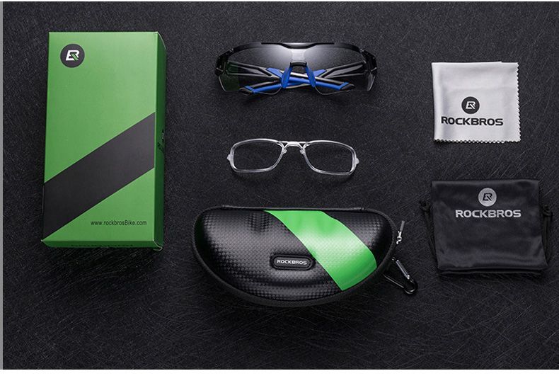 Очки велосипедные ROCKBROS 10110. Цвет оправы - хамелеон. Всепогодные. Дополнительная вставка для ди