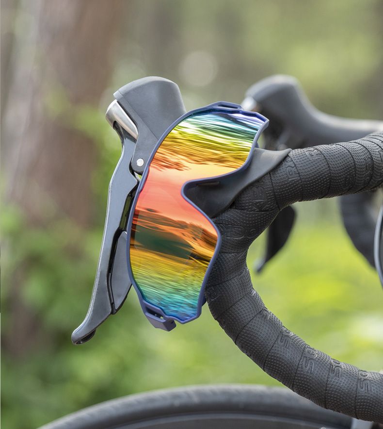 Очки велосипедные ROCKBROS 10134. Цвет оправы - синий. Линзы с поляризацией