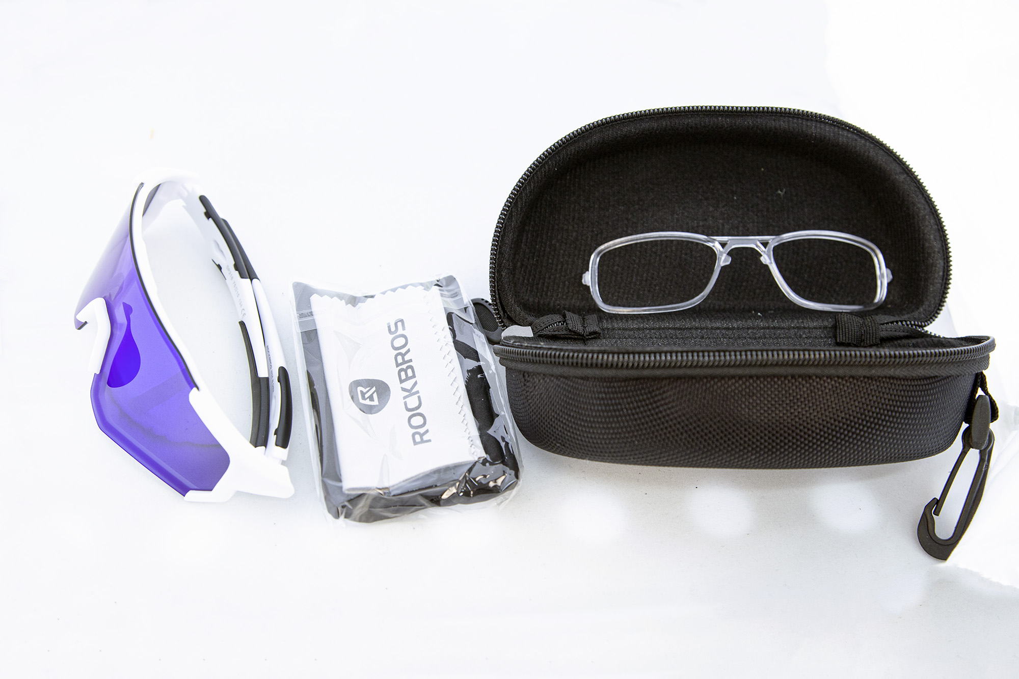 Очки велосипедные ROCKBROS 10183. Цвет оправы - белый. Линзы с поляризацией