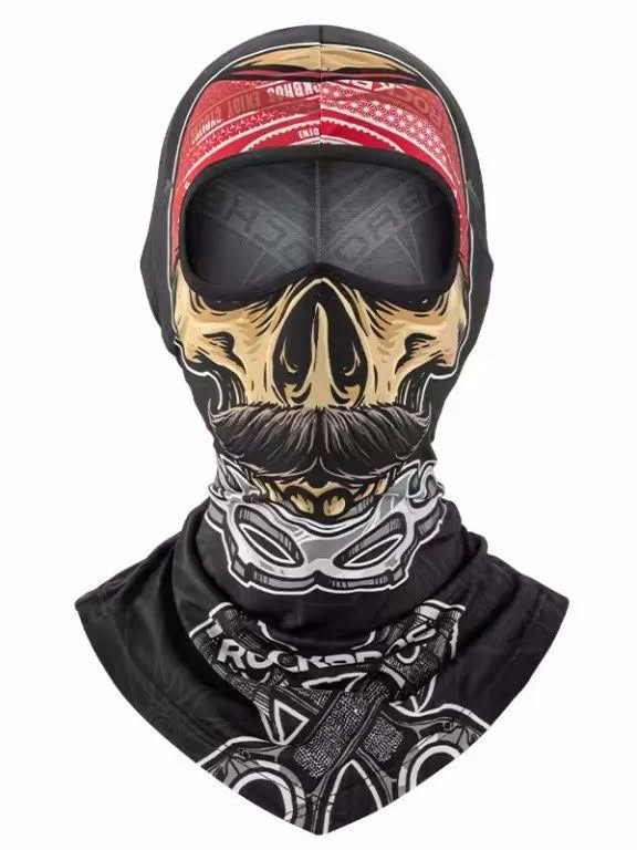 Подшлемник ROCKBROS YPP077 летний, солнцезащитный; черный / желтый / красный, универсальный размер