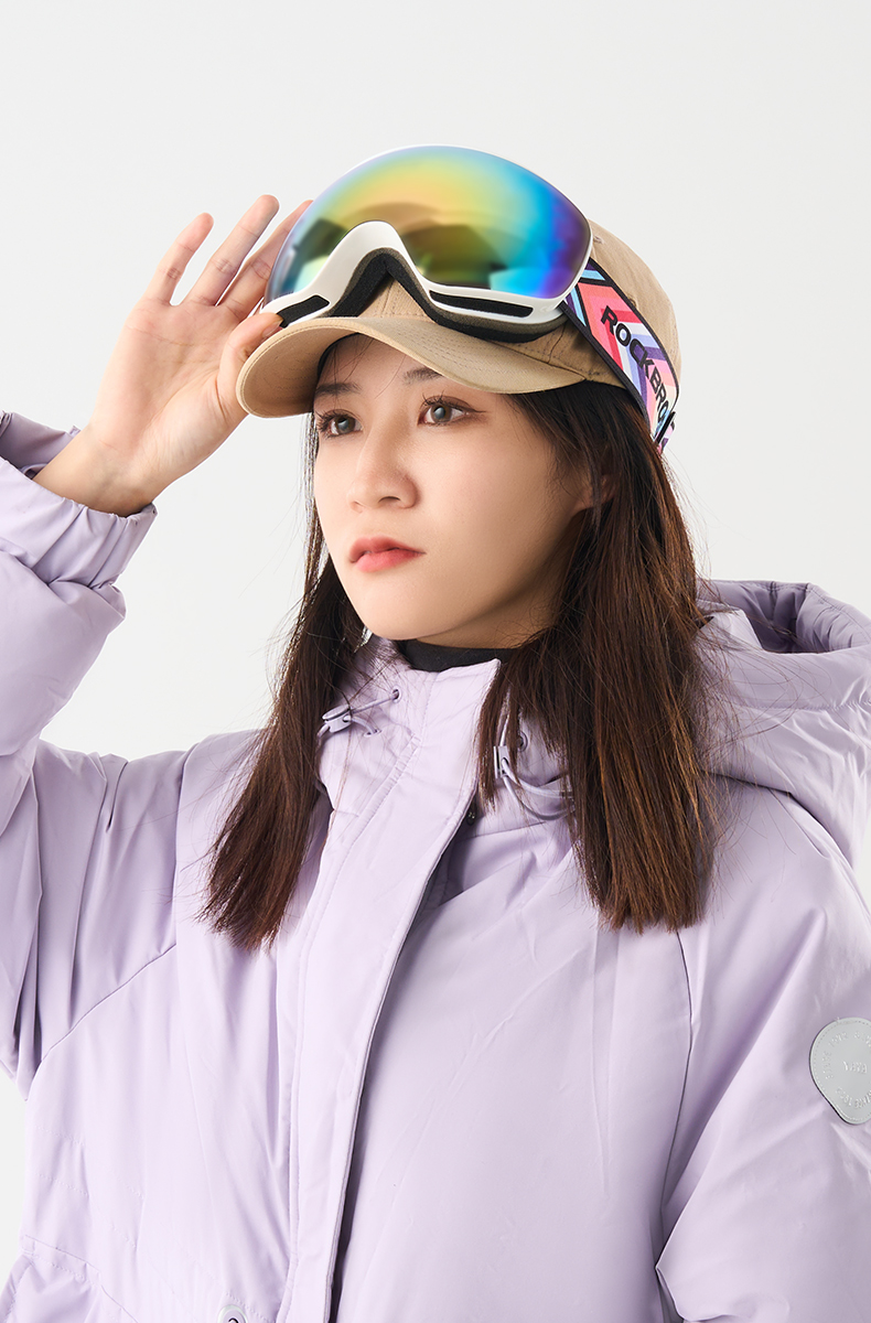 Маска горнолыжная ROCKBROS 14110005004. Цвет оправы - белый. Сферическая двухслойная противотуманная