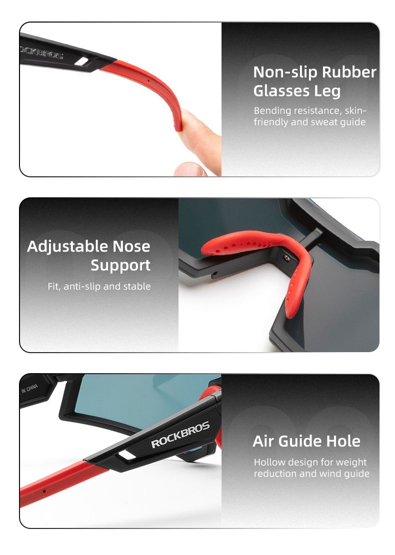 Очки велосипедные ROCKBROS 14110006001. Цвет оправы - серый. Линзы фотохромные