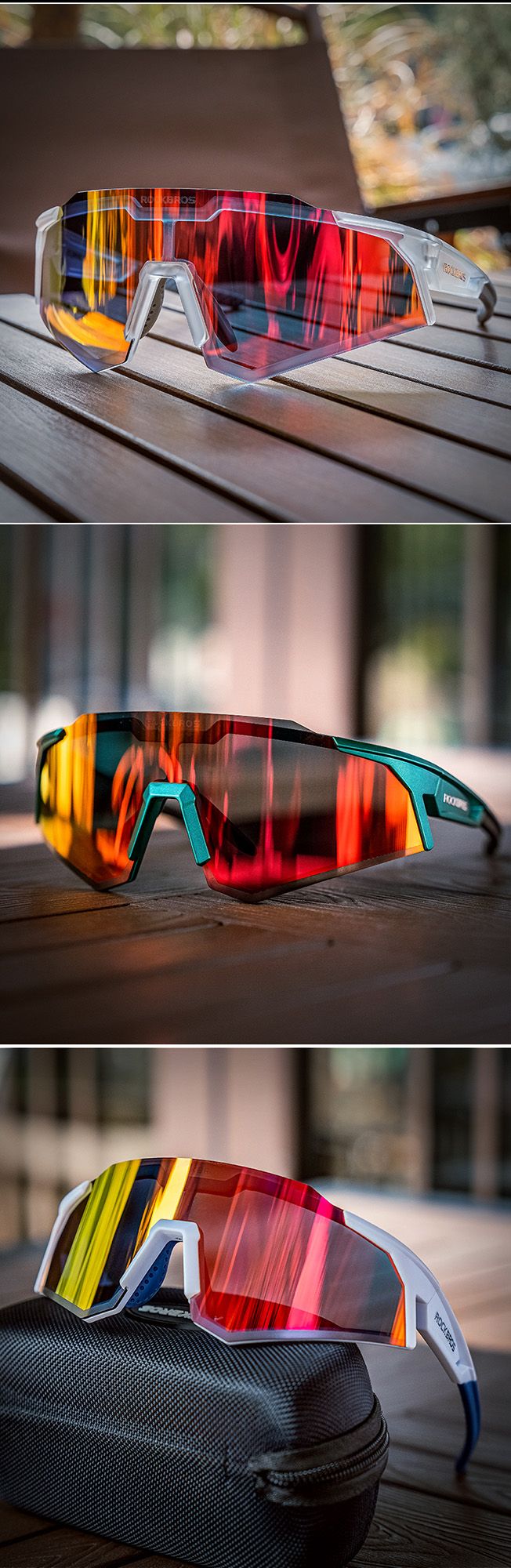 Очки велосипедные ROCKBROS 14110006001. Цвет оправы - серый. Линзы фотохромные