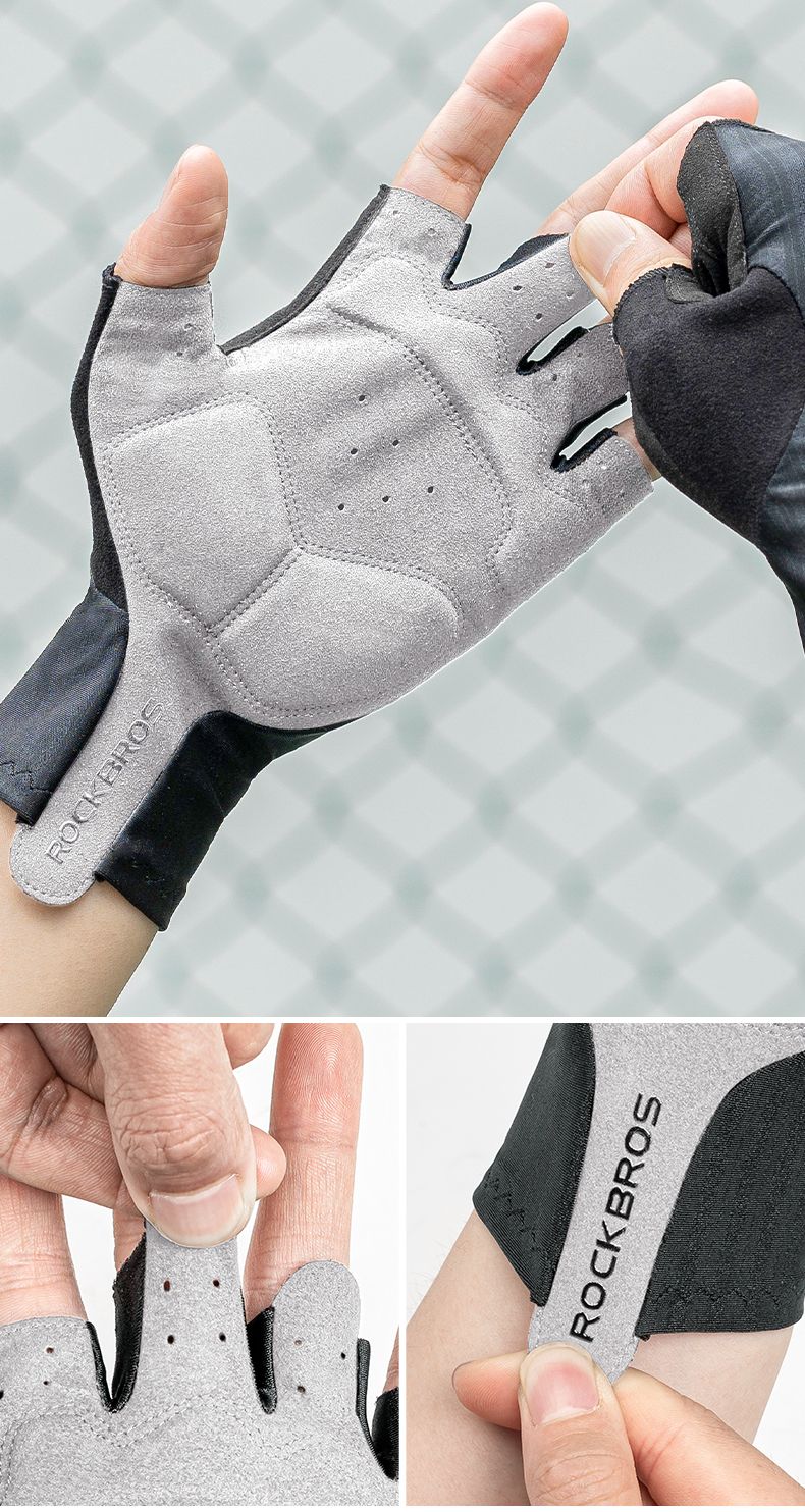 Велоперчатки ROCKBROS черные (короткие пальцы).