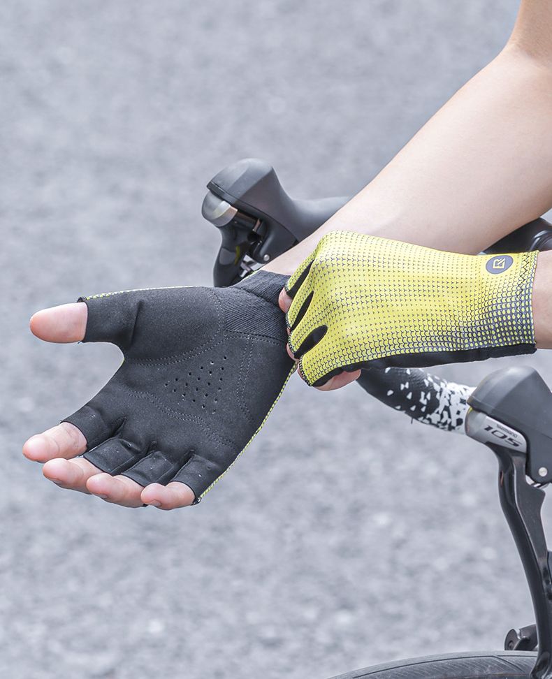 Велоперчатки ROCKBROS желтые (короткие пальцы)