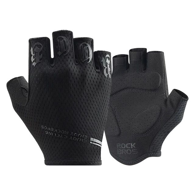 Велоперчатки ROCKBROS S360 короткие пальцы; черный