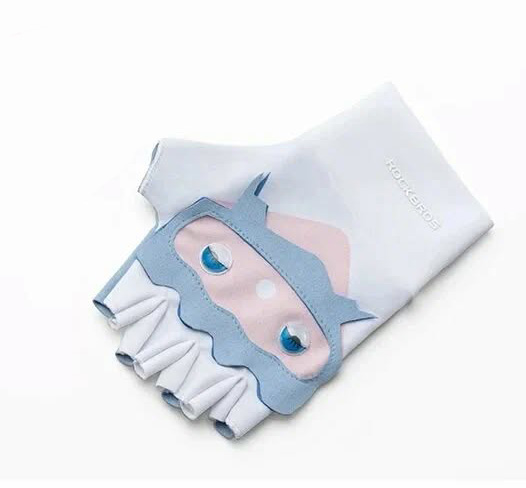 Велоперчатки ROCKBROS S366 детские, короткие пальцы; бело-голубой, размер M