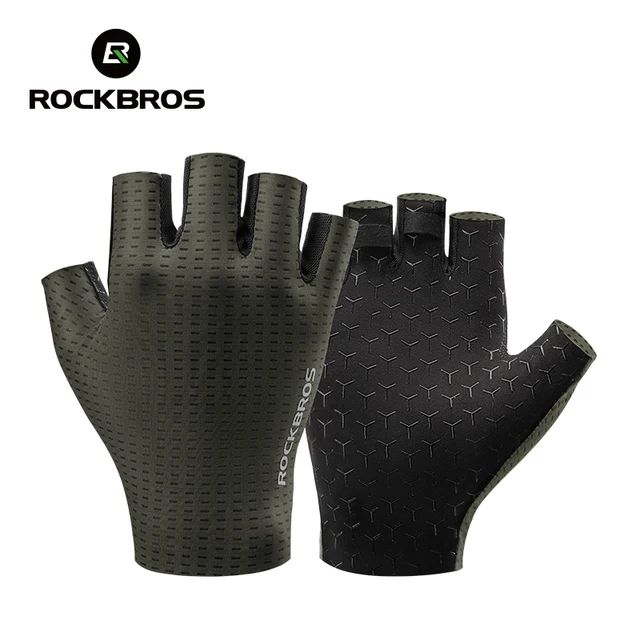 Велоперчатки ROCKBROS S376 короткие пальцы; оливковый