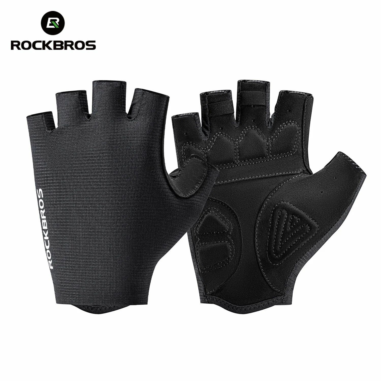 Велоперчатки ROCKBROS S396 короткие пальцы; черный