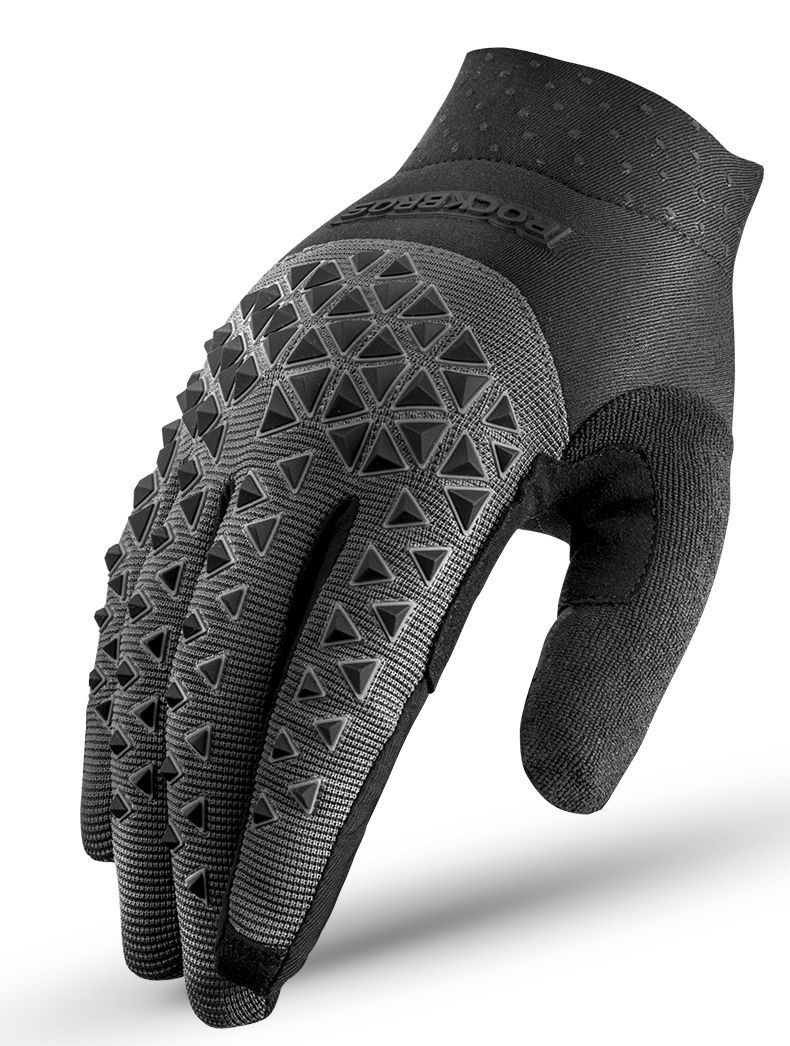 Велоперчатки ROCKBROS Pangolin черно серые. Длинные пальцы.