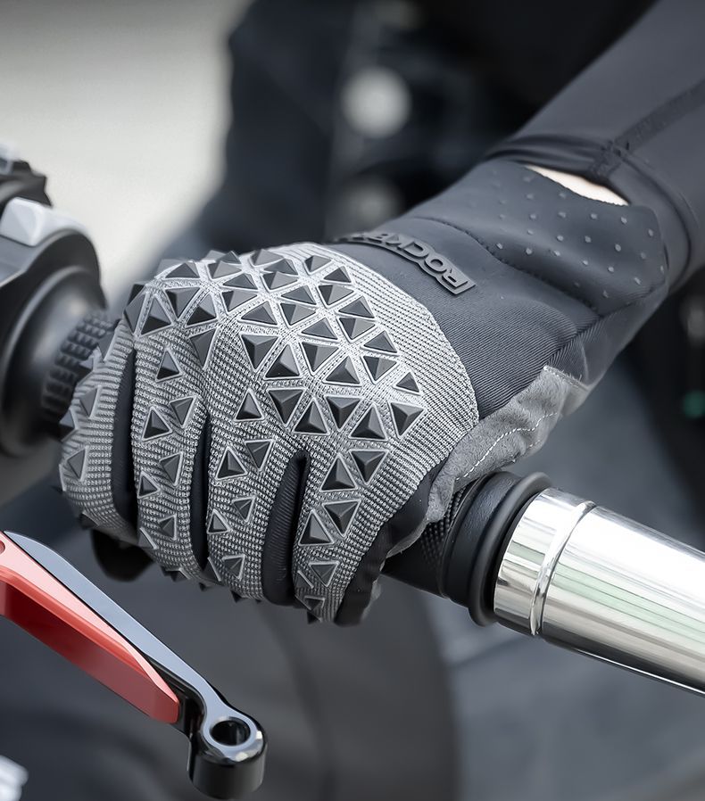 Велоперчатки ROCKBROS Pangolin черно серые. Длинные пальцы.