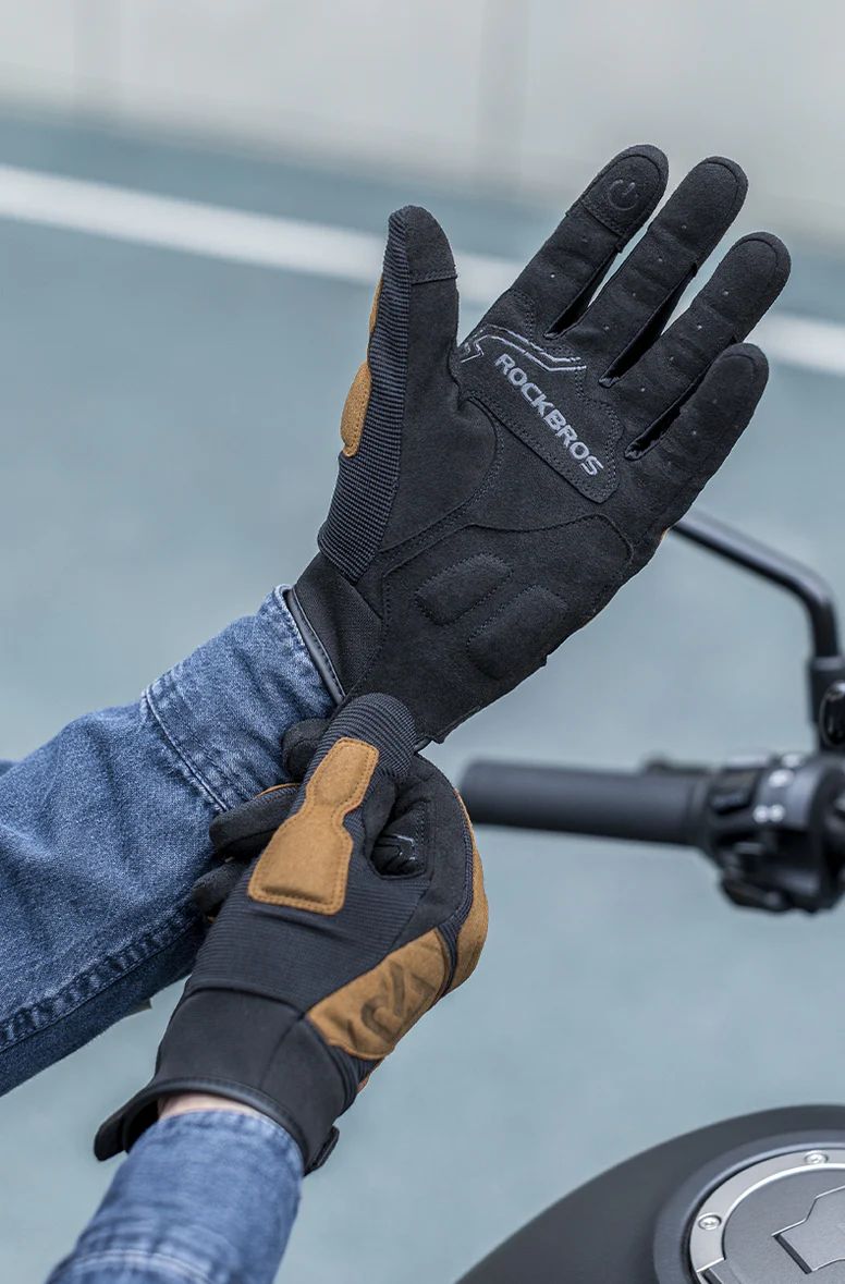 Велоперчатки ROCKBROS 16410006 оранжевый.  Длинные пальцы.