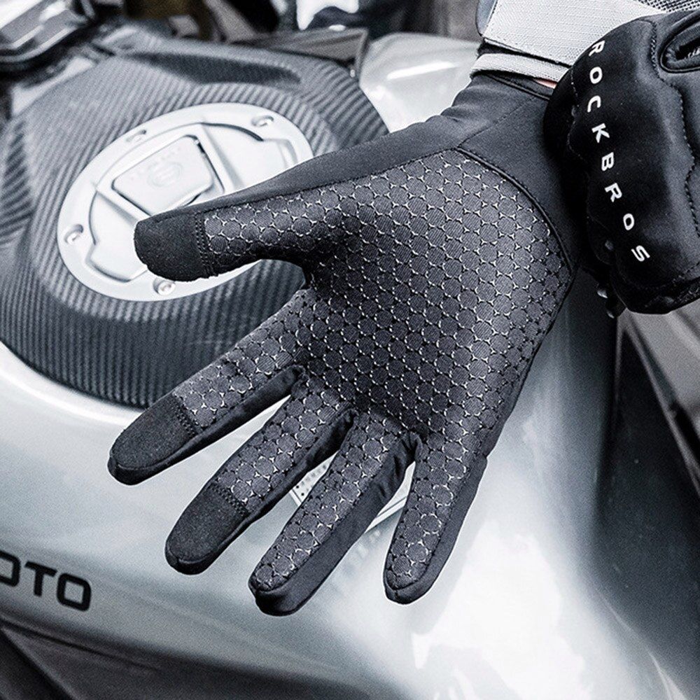 Перчатки ROCKBROS черные. Длинные пальцы. Флисовые