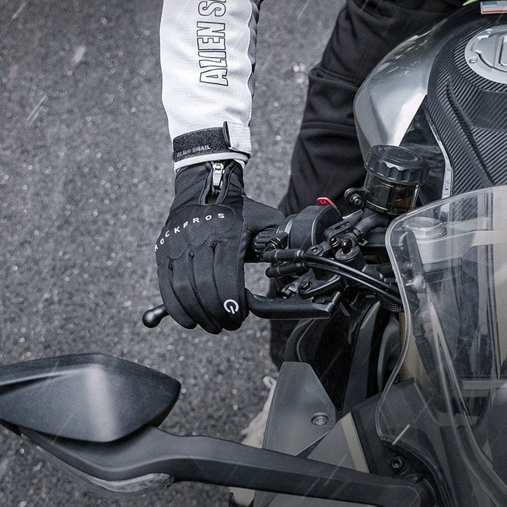 Перчатки ROCKBROS черные. Длинные пальцы. Флисовые