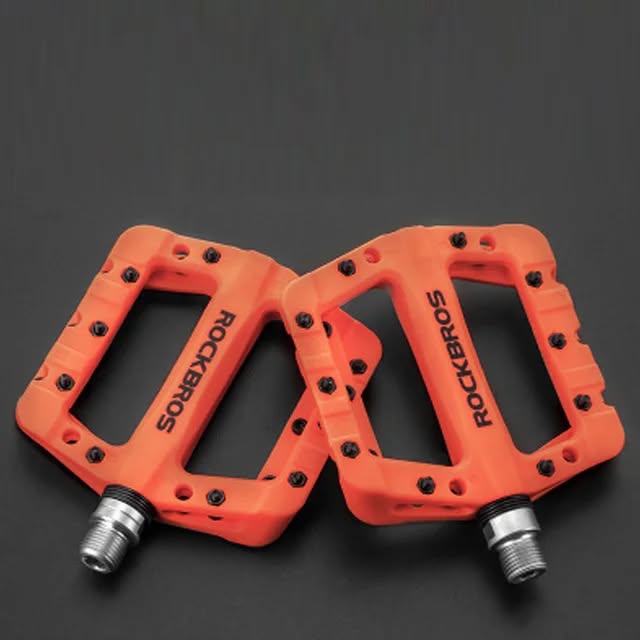 Педали ROCKBROS 2017-12C платформы, нейлон, с шипами; оранжевый