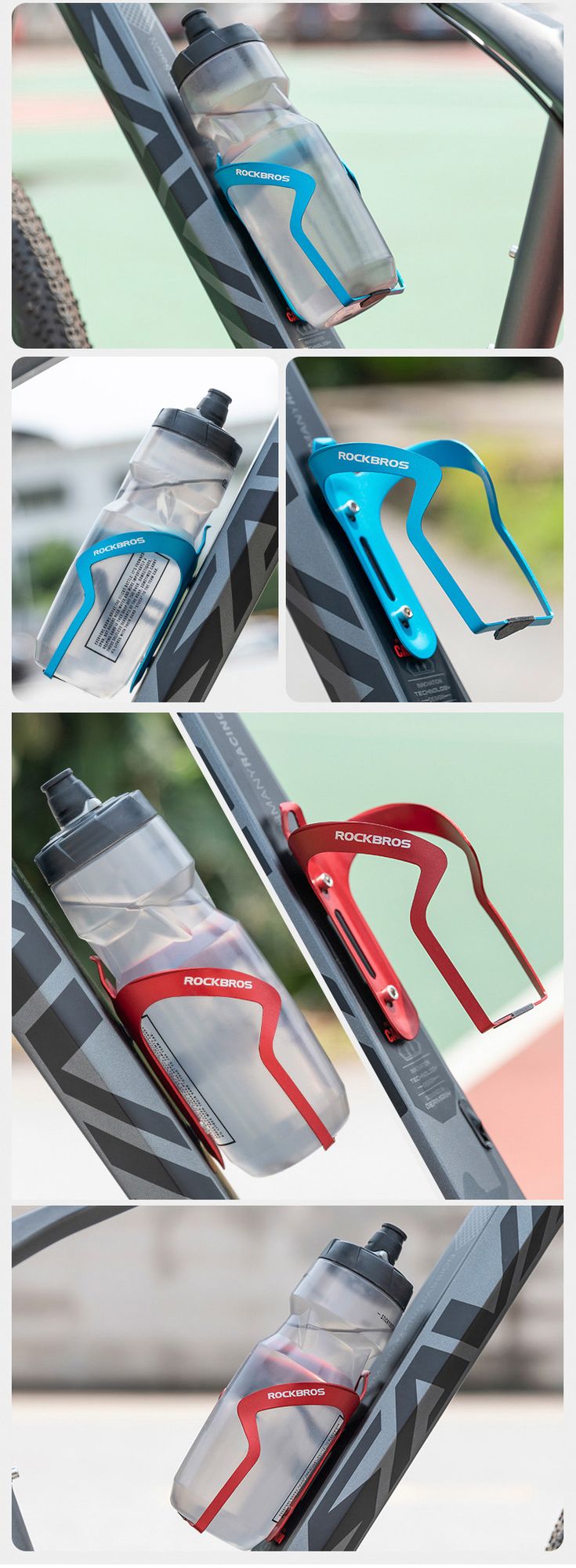 Флягодержатель ROCKBROS алюминиевый голубой