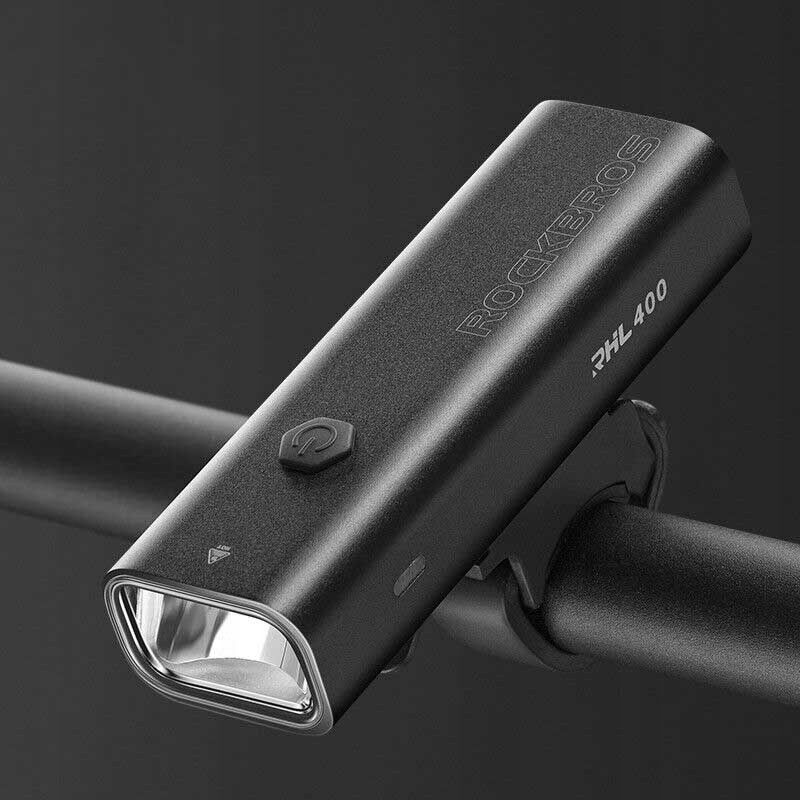 Фонарь передний ROCKBROS RHL400, крепление на руль, алюминий, 400 люмен, 4 режима, IPX6, Type-C; чер