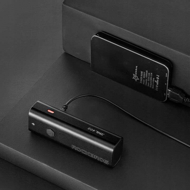 Фонарь передний ROCKBROS RHL400, крепление на руль, алюминий, 400 люмен, 4 режима, IPX6, Type-C; чер