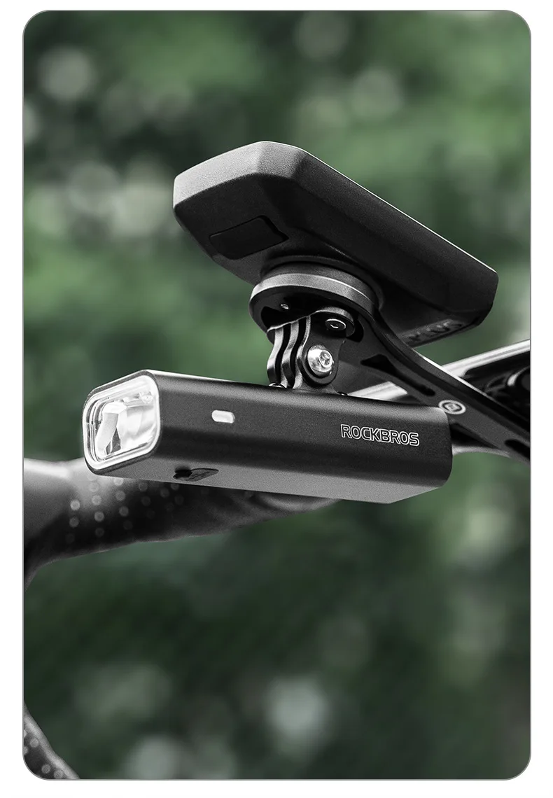Фонарь передний ROCKBROS RHL400, подвесное крепление, алюминий, 400 люмен, 4 режима, IPX6, Type-C; ч