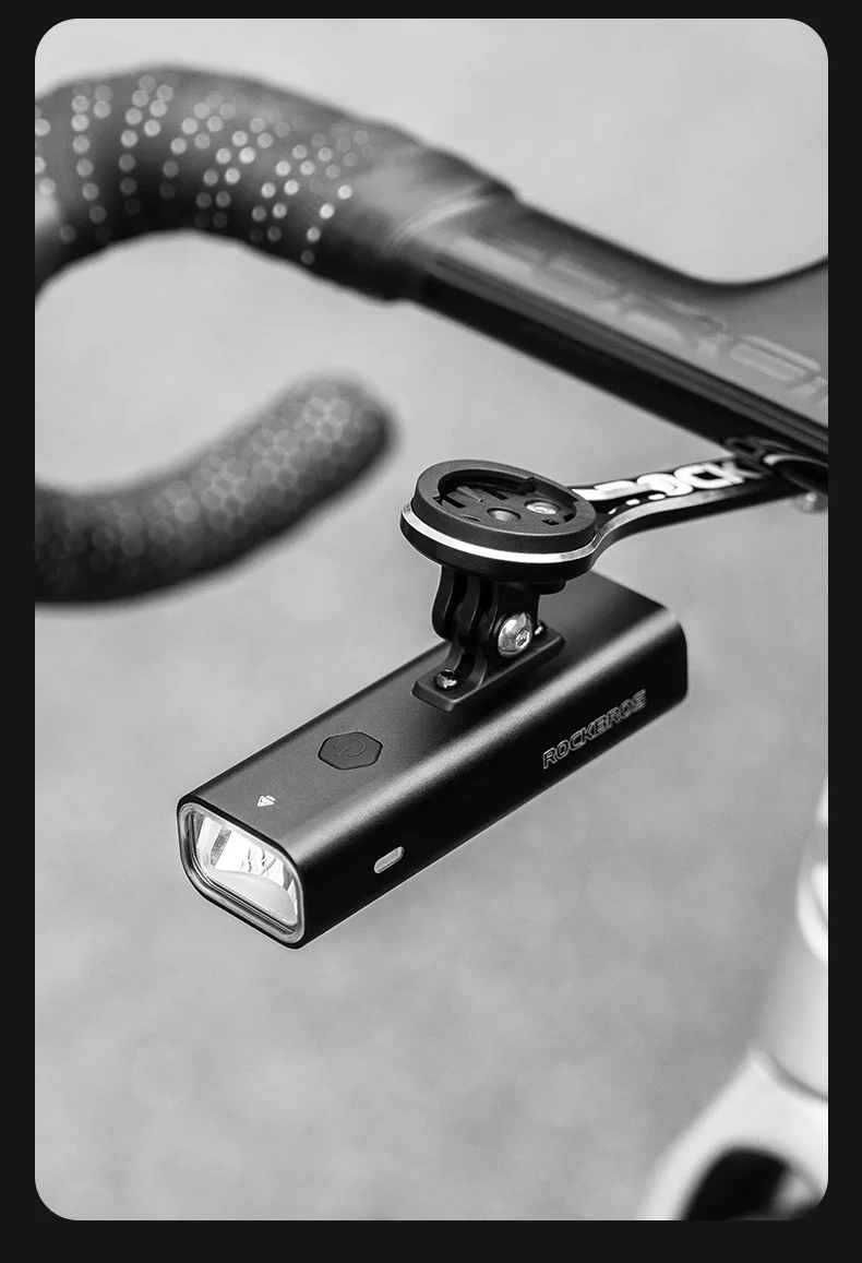 Фонарь передний ROCKBROS RHL400, подвесное крепление, алюминий, 400 люмен, 4 режима, IPX6, Type-C; ч