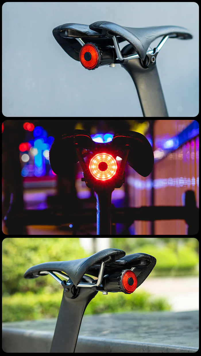 Фонарь задний ROCKBROS WR05, диоды COB, 7 режимов, с датчиком торможения, IPX6, Type-C; черный