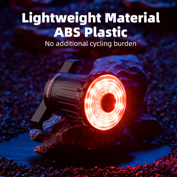 Фонарь задний ROCKBROS WR05, диоды COB, 7 режимов, с датчиком торможения, IPX6, Type-C; черный