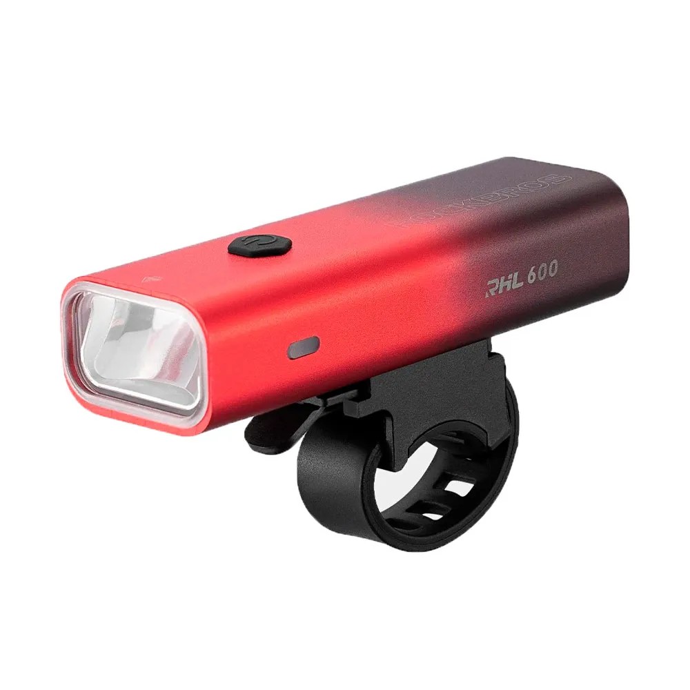 Фонарь передний ROCKBROS RHL600, корпус алюминий, 5 режимов, 600 люмен, IPX6, Type-C; красный градие