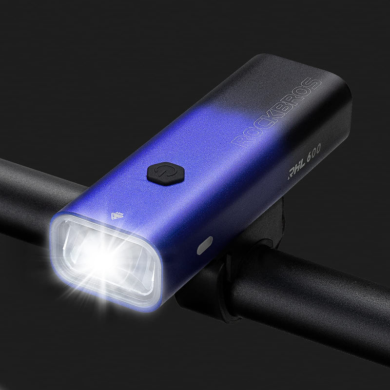 Фонарь передний ROCKBROS RHL600, корпус алюминий, 5 режимов, 600 люмен, IPX6, Type-C; синий градиент