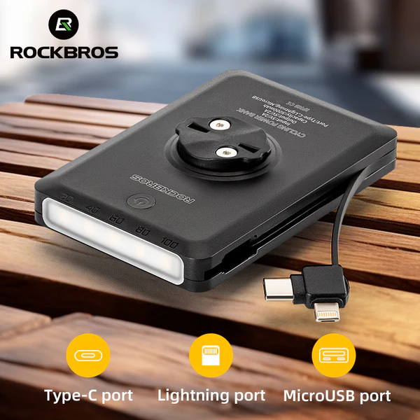 Фонарь велосипедный ROCKBROS JP008, 2-в-1, 4 режима, 150 люмен, с функцией зарядки, IPX6, Type-C; че