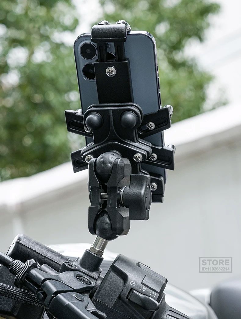 Держатель для телефона ROCKBROS 25210024001 алюминиевый, универсальное крепление, гашение вибраций