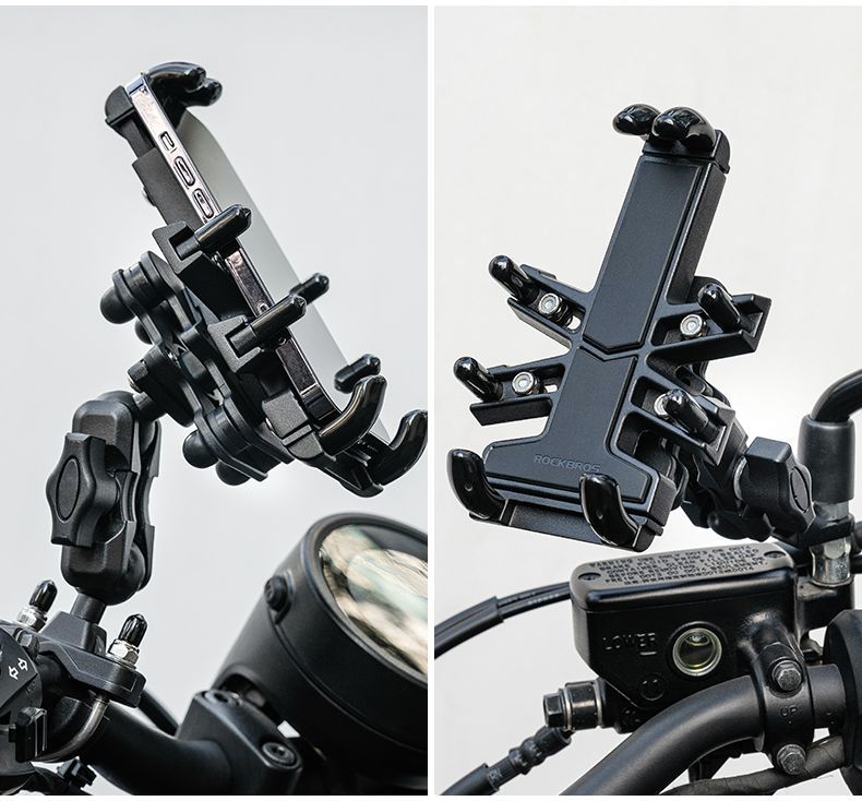 Держатель для телефона ROCKBROS 25210024001 алюминиевый, универсальное крепление, гашение вибраций