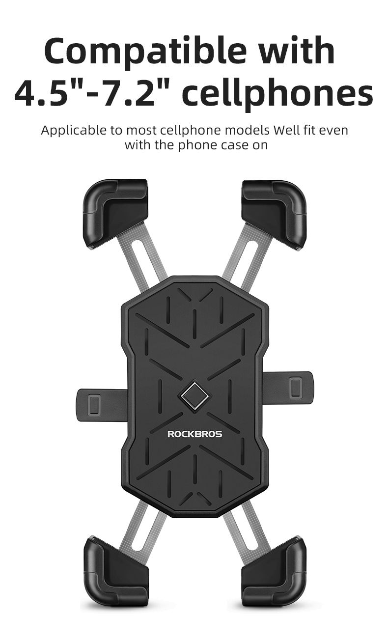 Держатель для телефона ROCKBROS размер экрана 4,5/7,2, автоматический зажим, арт 25210030001