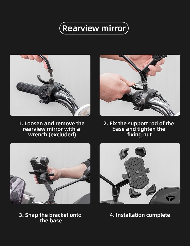 Держатель для телефона ROCKBROS размер экрана 4,5/7,2, автоматический зажим, арт 25210030001