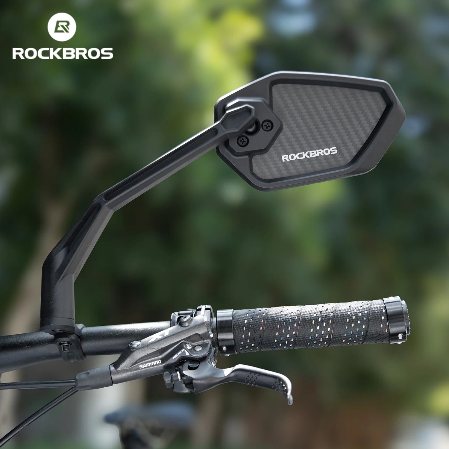 Зеркало заднего вида ROCKBROS F-253WR на руль, карбоновое, правое, антибликовое; карбон