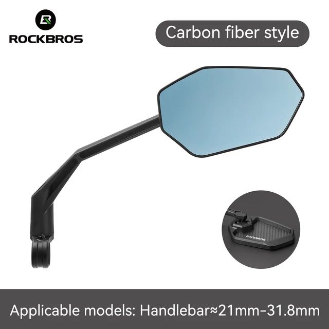 Зеркало заднего вида ROCKBROS F-253WR на руль, карбоновое, правое, антибликовое; карбон