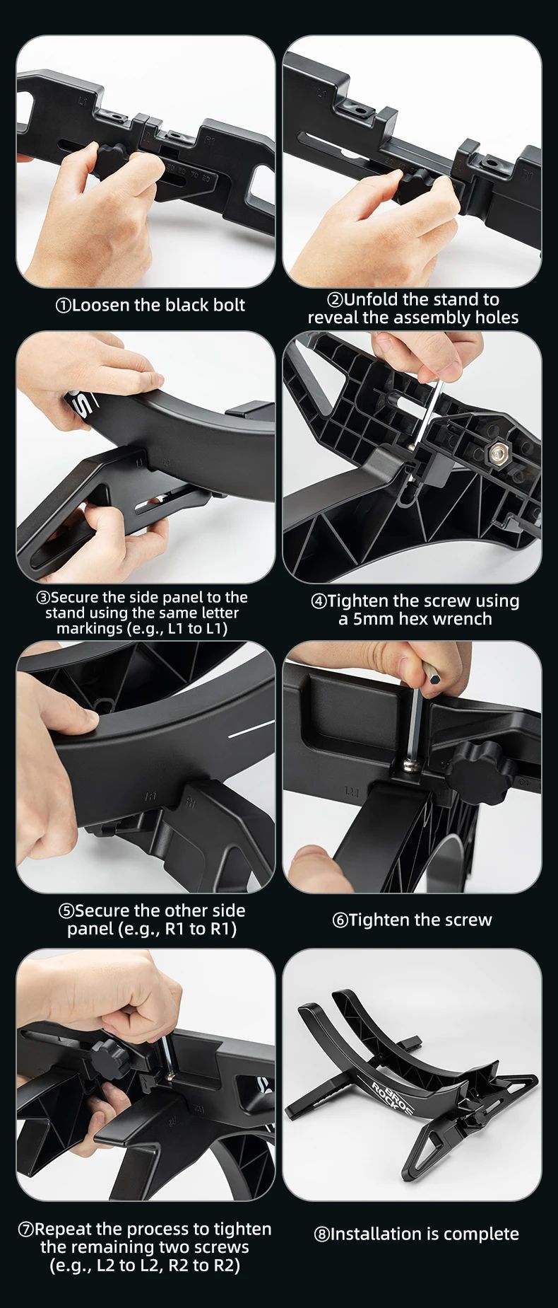 Стойка для велосипедов ROCKBROS регулируемая, ABS пластик; черный